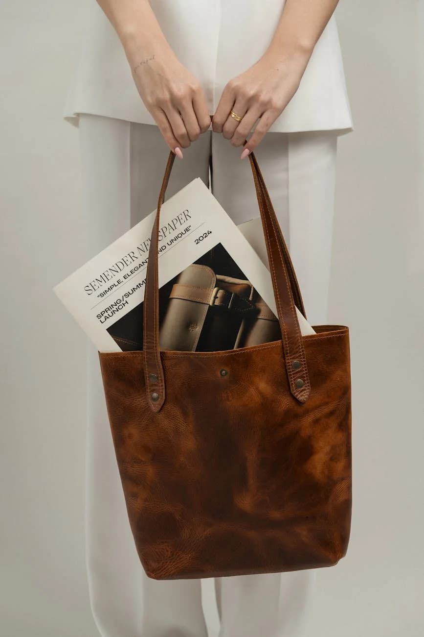 Sac cabas en cuir — vue 2